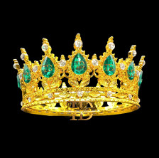 KRUNA MISS - Plastik - Zlato Zelena